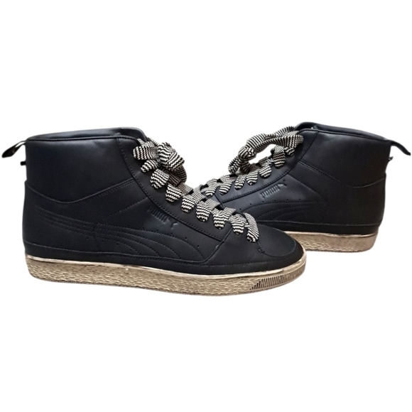 Puma x Rhuigi Suede Mid Black Tan Leather Sneaker Men’s 12 - Picture 10 of 16